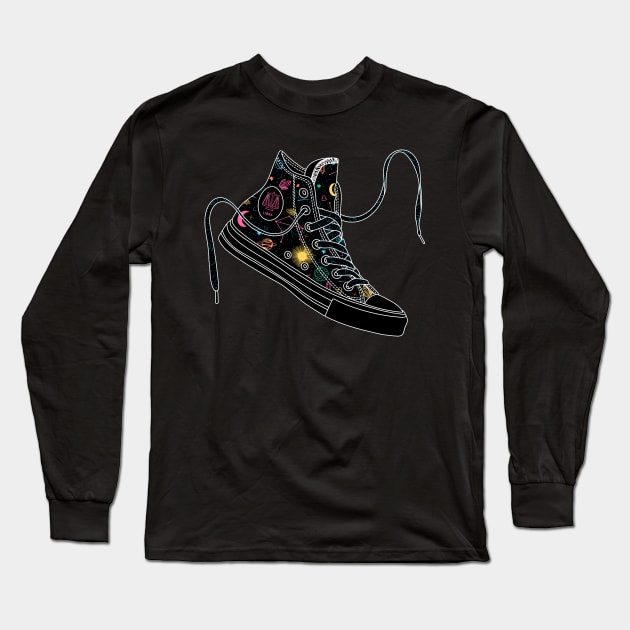 Libra high tops - Pastel &amp; black Long Sleeve T-Shirt by MickeyEdwards